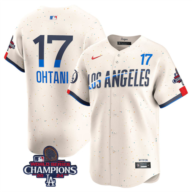 Men's Los Angeles Dodgers Active Player Custom Cream 2024 World Series ChampionsCity Connect Limited Stitched Baseball Jersey